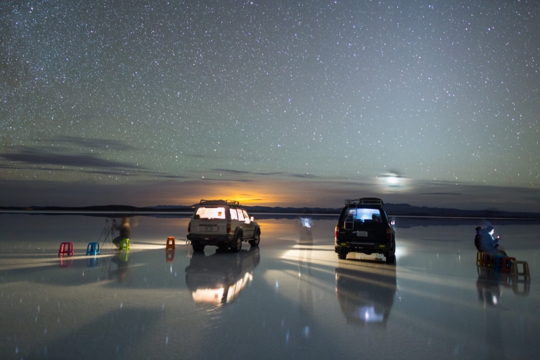 Uyuni Salt Flat bei Sonnenuntergang und sternenklarer Nacht | Private Tour |