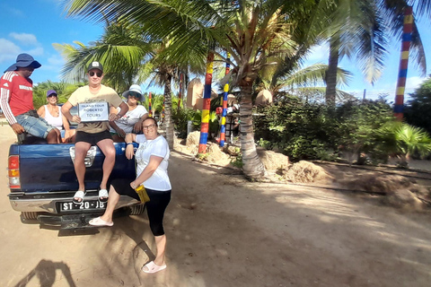 Passeio pela ilha em 4 * 4 ou mini-autocarros.