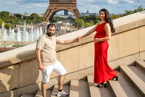 Paris: Fotoshoot runt Eiffeltornet med 55 redigerade bilder