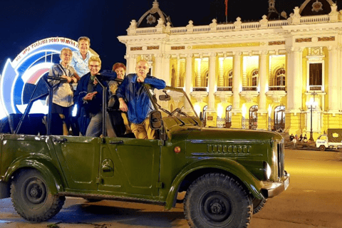 Historische jeeptour door Hanoi: een voorproefje van cultuur, bezienswaardigheden en plezierHistorische legerjeep van Hanoi: een voorproefje van cultuur, bezienswaardigheden en plezier