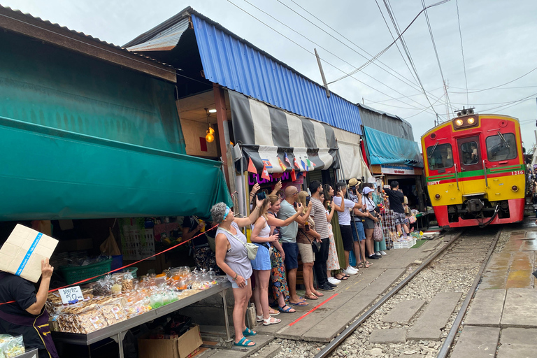 Damnoen : Train Market,Canal Life & Suspension Bridge Scenic