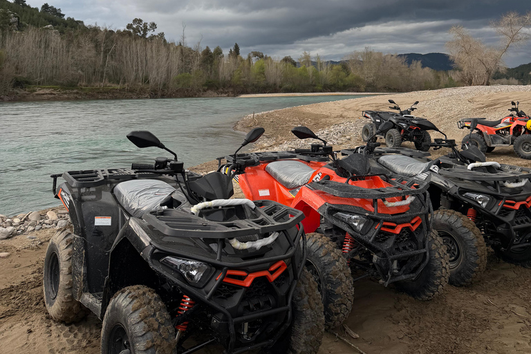 Side/Belek: ATV & Zipline Combo w/ Riverside Swimming Break Shared ATV Quad Safari Off-Road Adventure (Double)