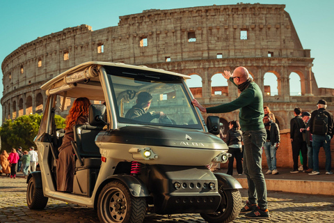 Rome by Night: Enchanting Golf Cart Tour with Wine, Cocktails, and History