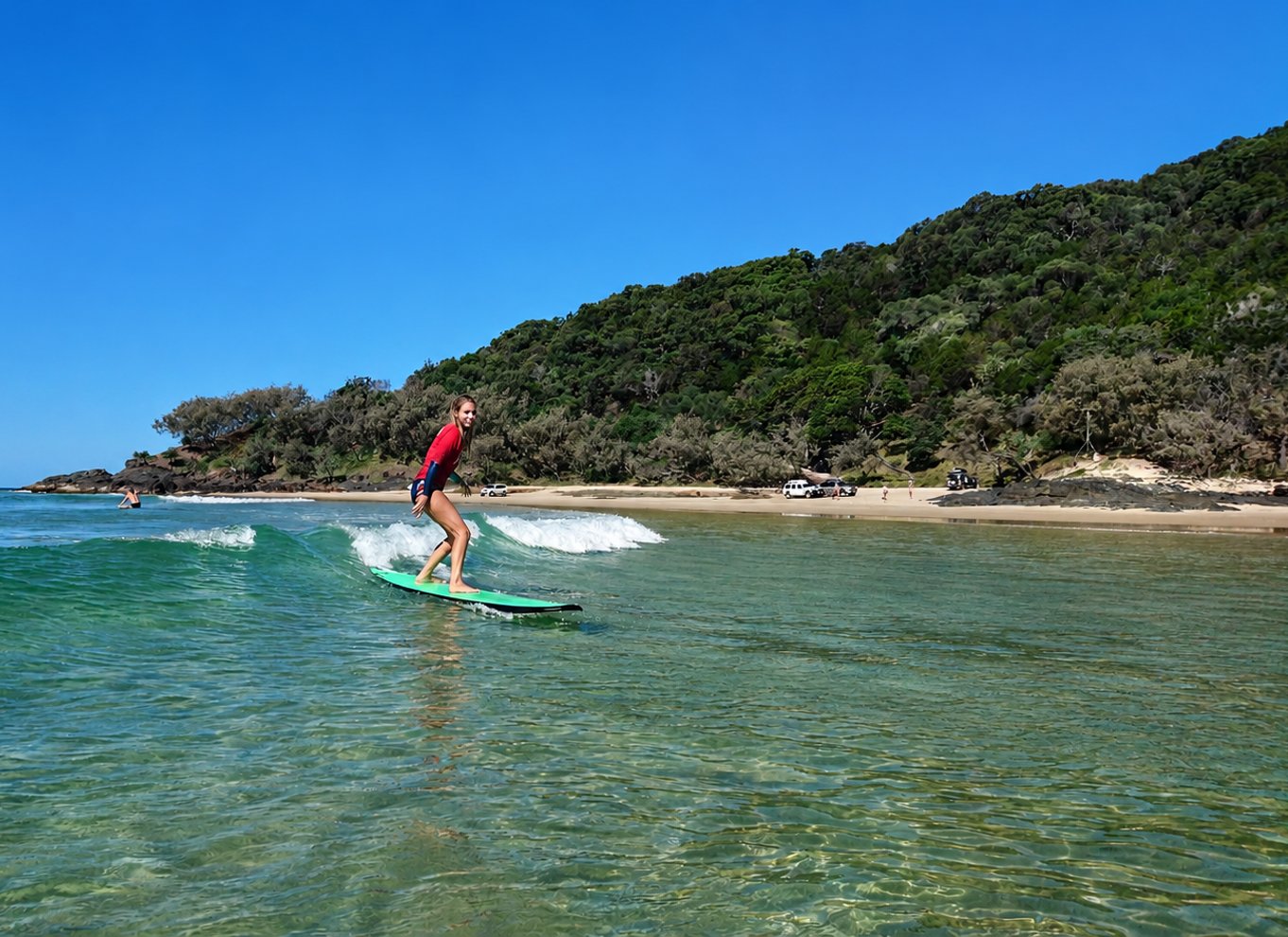 Rainbow Beach: 4WD Beach Drive Adventure og surf-lektion