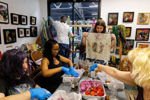 Textile art class in a Brisbane art studio Nature-inspired textile art class in a Brisbane studio
