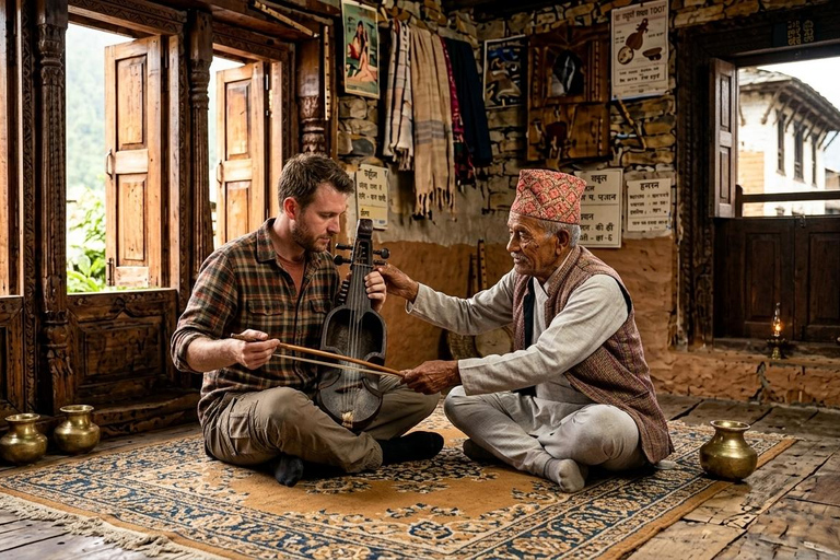 Nepal : Traditional Madal/Sarangi Class with Instrument Gift Traditional Sarangi Class with Sarangi Gift