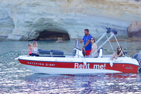 Hersonissos: Rent A Boat Without LicenseBoot huren zonder vaarbewijs