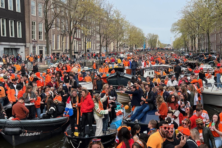 Amsterdam: 3 Hour Kings Day Boat Party with Unlimited Drinks