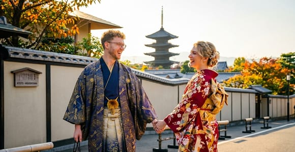 Kyoto:Traditional Kimono Rental with Hairstyling &Photoshoot