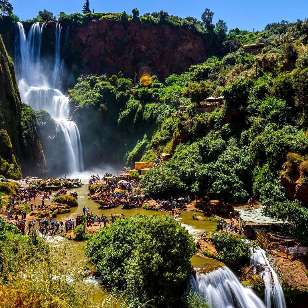 Au départ de Marrakech : Excursion d'une journée aux chutes d'Ouzoud avec tour en bateau - cascade