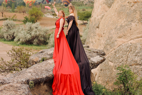 Cappadocia: Private Photo Shoot with Flying Dress & Horses Horse Photo Shoot Experience