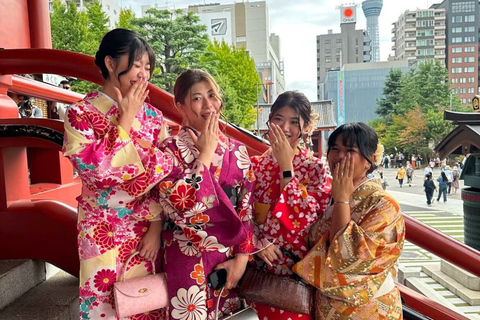 Tokyo: Asakusa Kimono Rental with Professional Hair Couple Kimono Plan