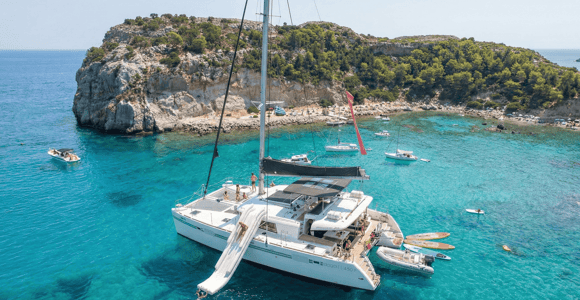 Rhodes Ultimate Catamaran Trip to Anthony Quinn & Water Toys