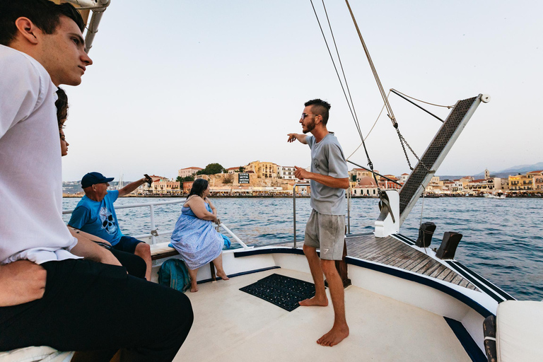 Chania: Sunset Boat Cruise with Guide