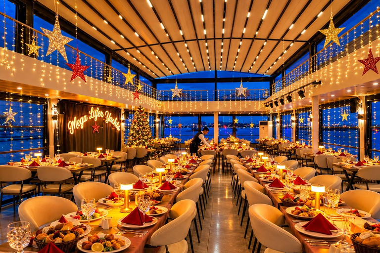 Istanbul: New Year's Eve Bosphorus Cruise w/ Dinner Option VIP Dinner Menu, Alcoholic Drinks, and Hotel Transfer