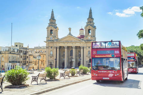 Malta: Valletta Audio Guided Walk & HO-HO Bus Tour Option Malta: Hop-On Hop-Off Bus Tour & Valletta Audio Guided Walk