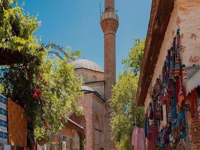 From Side: Alanya City Castle Red Tower and Cleopatra Beach