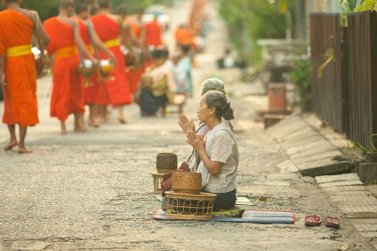 Luang Prabang: Alms Giving & Kuang Si Waterfall Private Tour
