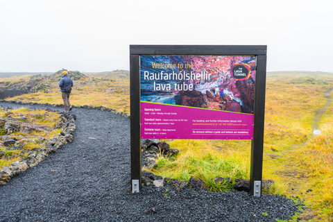 De Reykjavík : visite d'une grotte de lave en petit groupeVisite avec point de rencontre à la grotte de Raufarholshellir