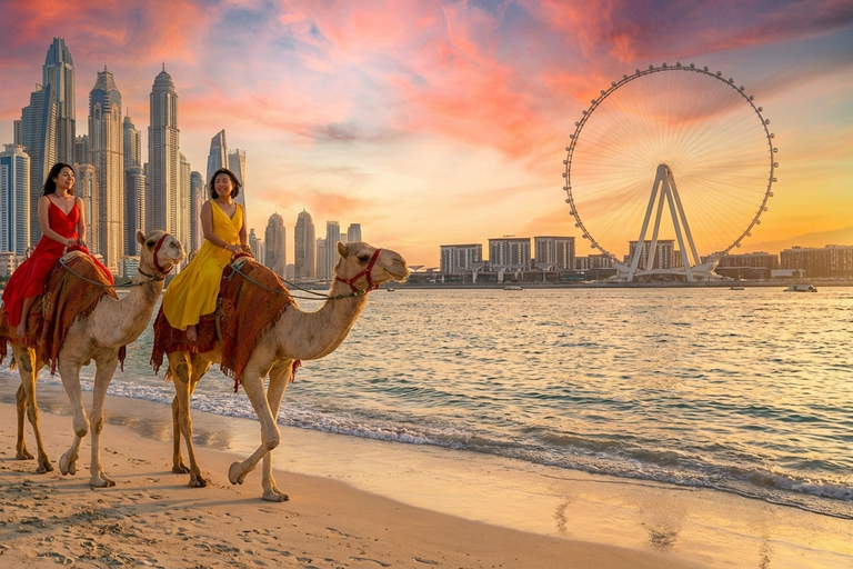 Dubai: Guided Camel Ride on JBR Beach with Skyline Views