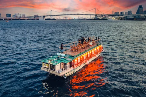 Tokyo : Dîner-croisière avec Shamisen et spectacle de danse de la tour de Tokyo