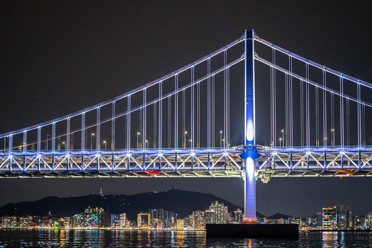Busan night yacht tour with local food & romantic city views