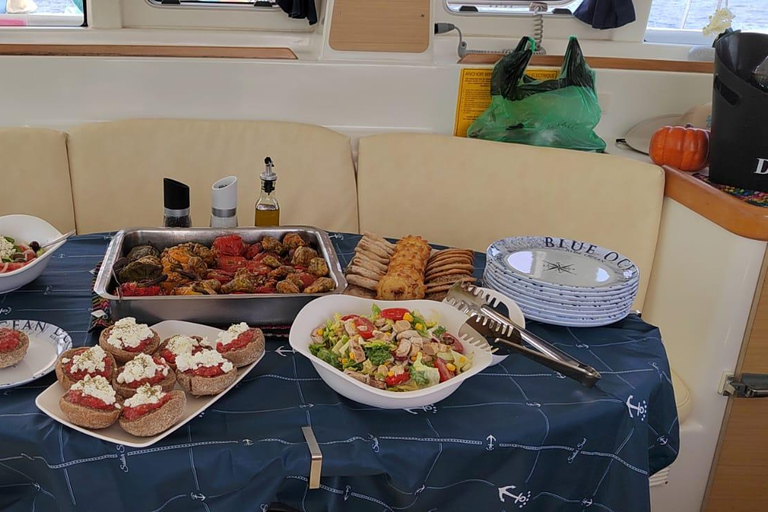 Balos: Catamaran Shared Sailing Cruise with lunch and drinks Balos: Catamaran SUNSET Shared Sailing Cocktail Cruise