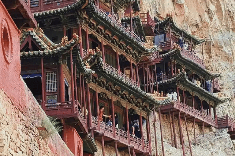 Datong Yungang Grottoes Hanging Temple Pagoda di legno in auto