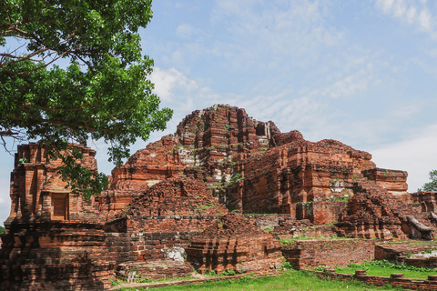 Vanuit Bangkok: dagtocht Ayutthaya per bus, met boottochtTour vanaf een ontmoetingspunt