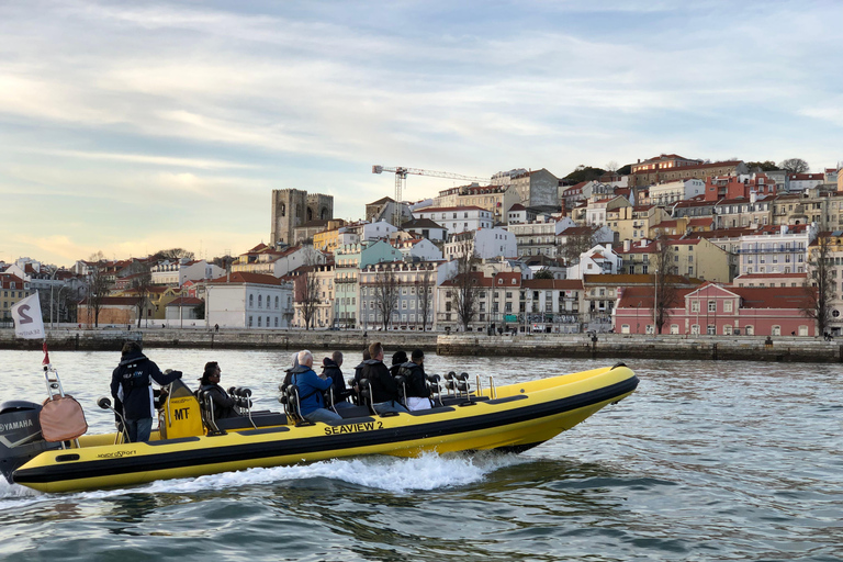 Lisbon Speedboat Sunset with Monuments Sightseeing