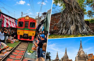 Eisenbahn & Schwimmender Markt optional: Private Tour in Ayutthaya