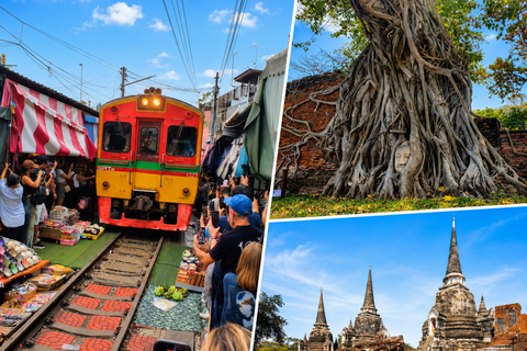 Maeklong, Damnoen Floating Market & Ayutthaya Private Tour Half day Driver Only