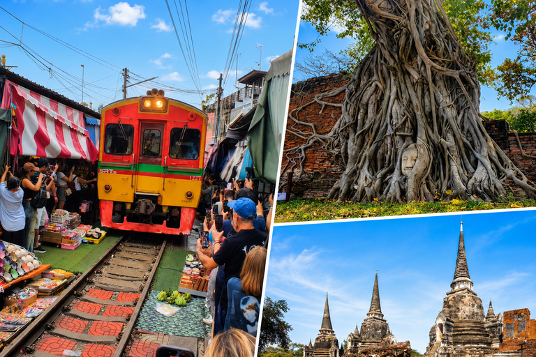 Maeklong, Damnoen Floating Market & Ayutthaya Private Tour Full day with Tour Guide