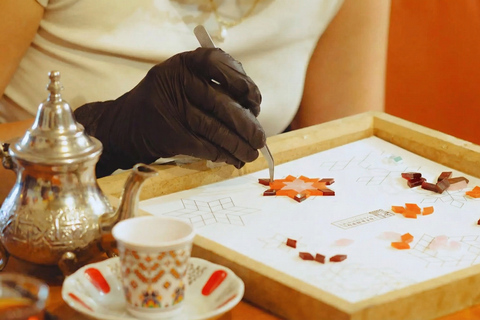 Marrakech: Original Moroccan Mosaic Lamp Workshop & Snacks Start Pickup with Tuk Tuk – Mosaic Lamp Workshop