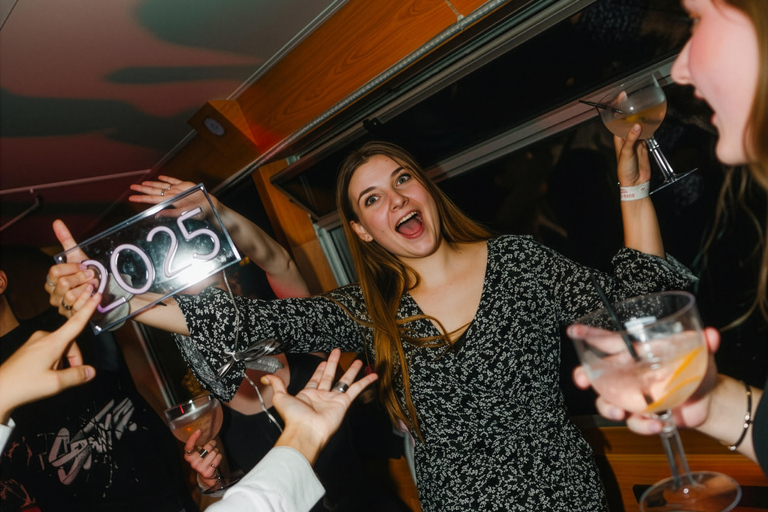 Lisbon: New Year's Eve Cruise with DJ, Open Bar & Fireworks Lisbon New Year's Eve Party Cruise DJ Open Bar and Fireworks