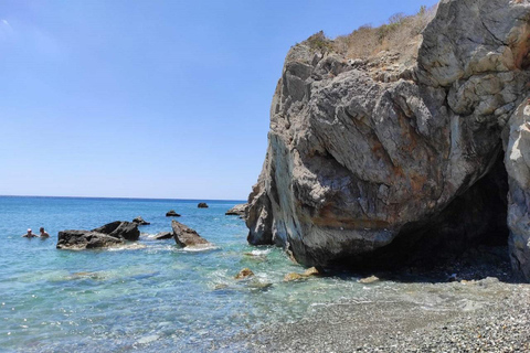 Excursion privée en jeep dans les gorges de Kourtaliotiko, à Preveli et au village de SpiliVisite de groupe à Kourtaliotiko, à la plage de palmiers de Preveli et au village tra