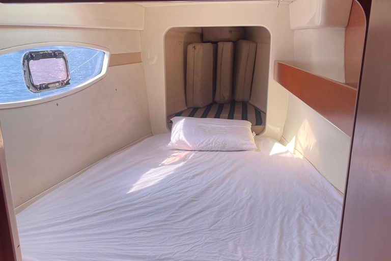 Cartagena: Overnight Catamaran Rosario Islands Trip Catamaran sunset and sleeping