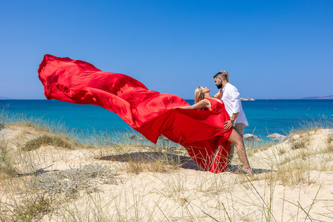 Servizio fotografico con abito volante a Naxos