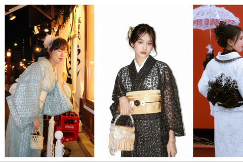 Tokyo: Asakusa Kimono Rental with Hairstyling and Makeup Kimono (Yukata) Experience Package (Men & Children Only)