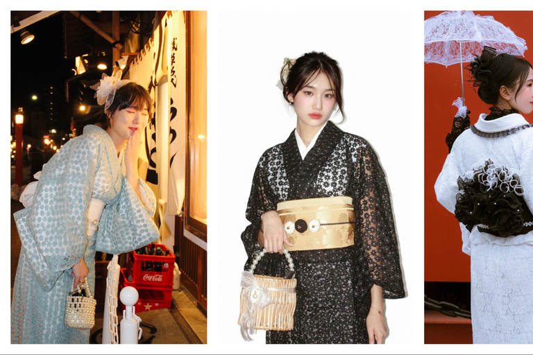 Tokyo: Asakusa Kimono Rental with Hairstyling and Makeup Kimono (Yukata) Experience Package (Men & Children Only)