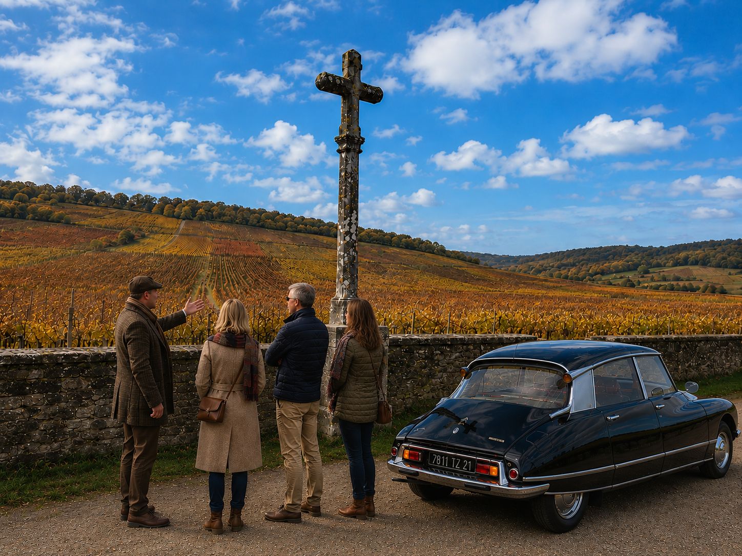 Private Tour zur Weinverkostung in der Côte de Nuits im Burgund mit dem Citroën DS