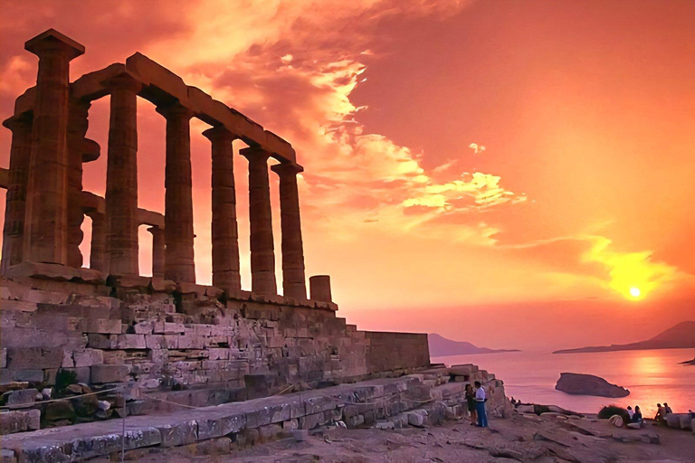 Athens: Cape Sounio & Temlpe Poseidon Swimming & Sunset Tour Sunset Tour with swimming