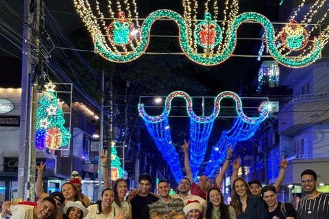 麦德林：乘坐主题车辆的圣诞灯光城市观光