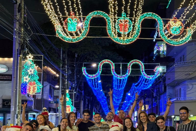 麦德林：乘坐主题车辆的圣诞灯光城市观光