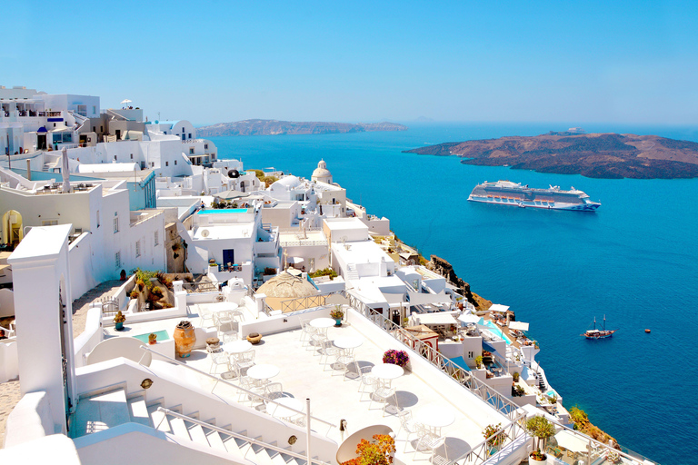 Från Heraklion: Santorini heldagstur med båt