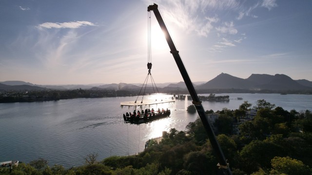 Visit Aurosky SkyDining & adventure ride with view of entire city in Udaipur, Rajasthan, India