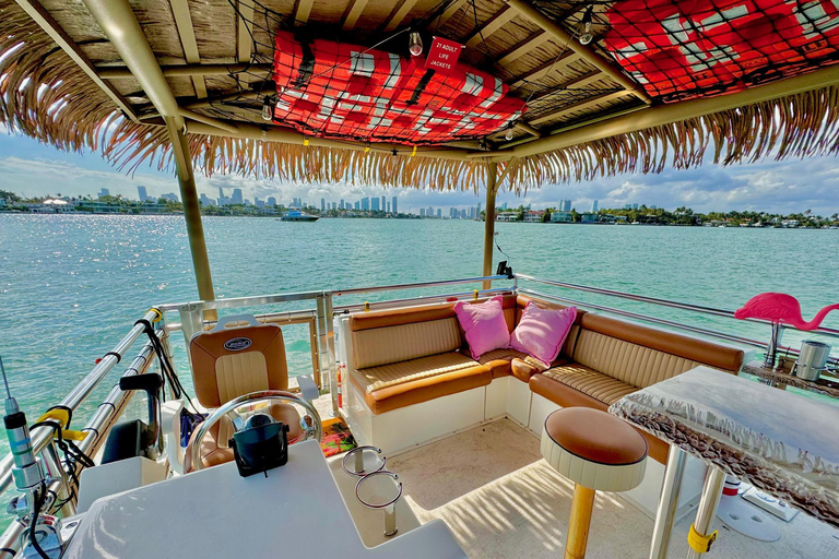 Miami: Por la Tarde Tour Privado en Barco Tiki por el Río Miami