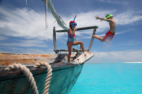 Snorkeling com golfinhos na Ilha de Mnemba, Zanzibar