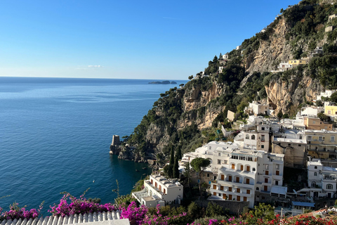 Från Positano: Amalfikusten och matlagningskurs med transfer