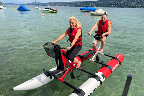 Waterbike op het meer van ZürichWaterfietstocht op het meer van Zürich - Tandem voor de hele dag